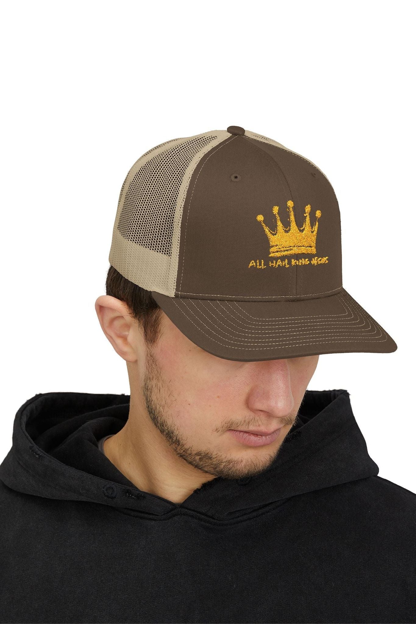 all hail King Jesus Trucker Hat