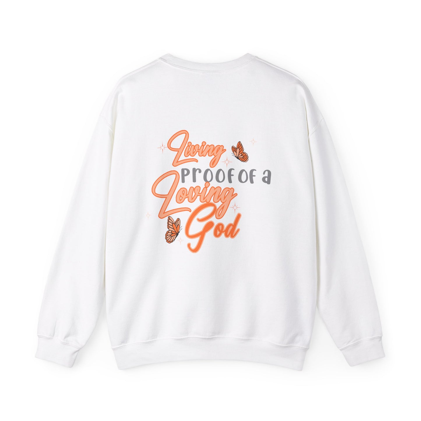 Living Proof of a Loving God Crewneck | Orange