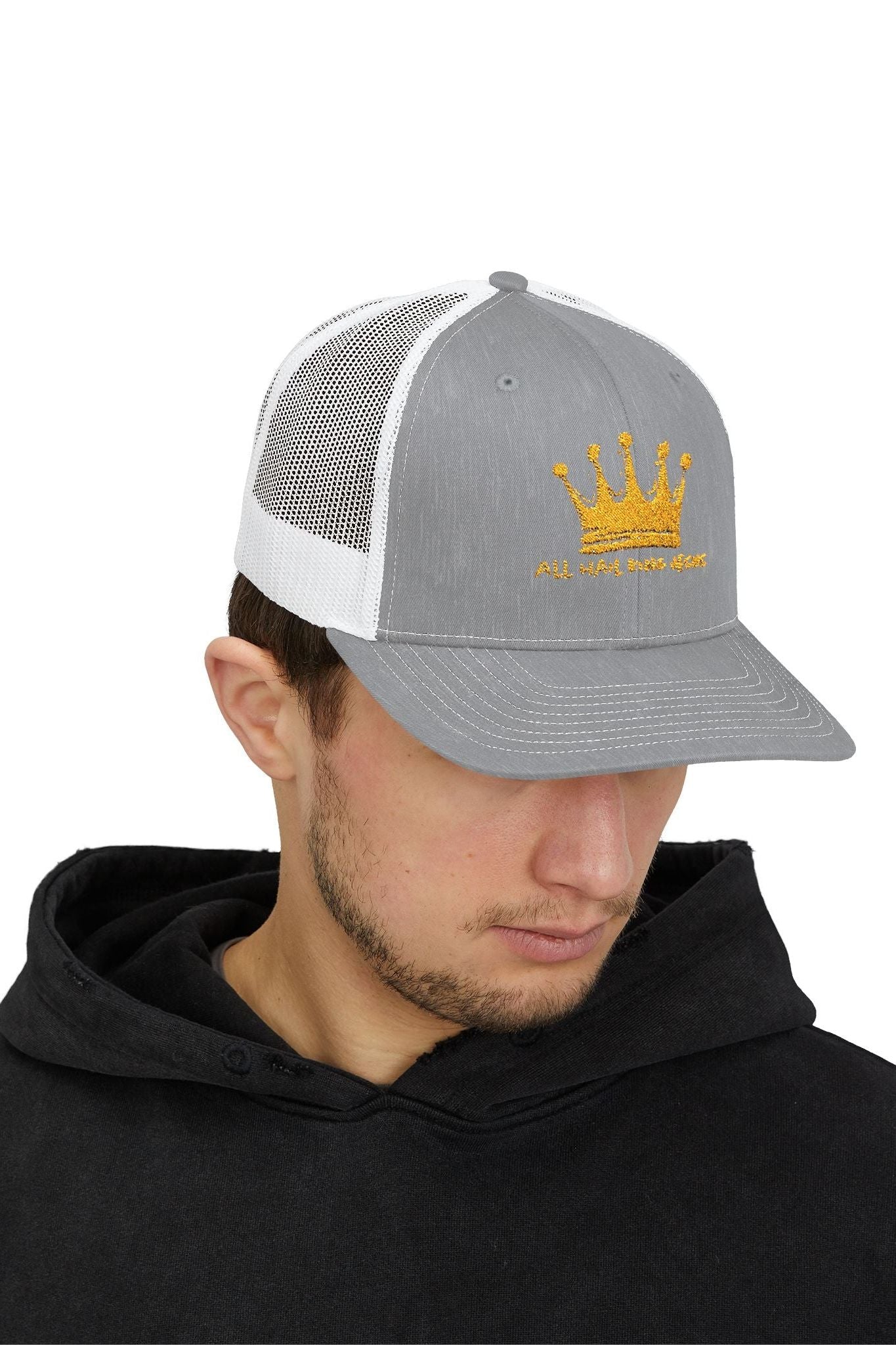 all hail King Jesus Trucker Hat