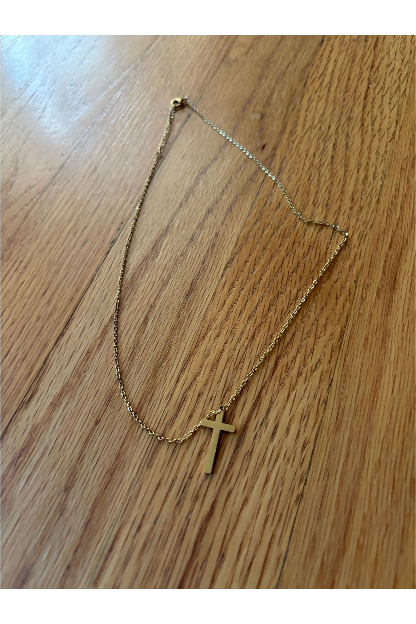 Classic Gold Cross Chain Necklace