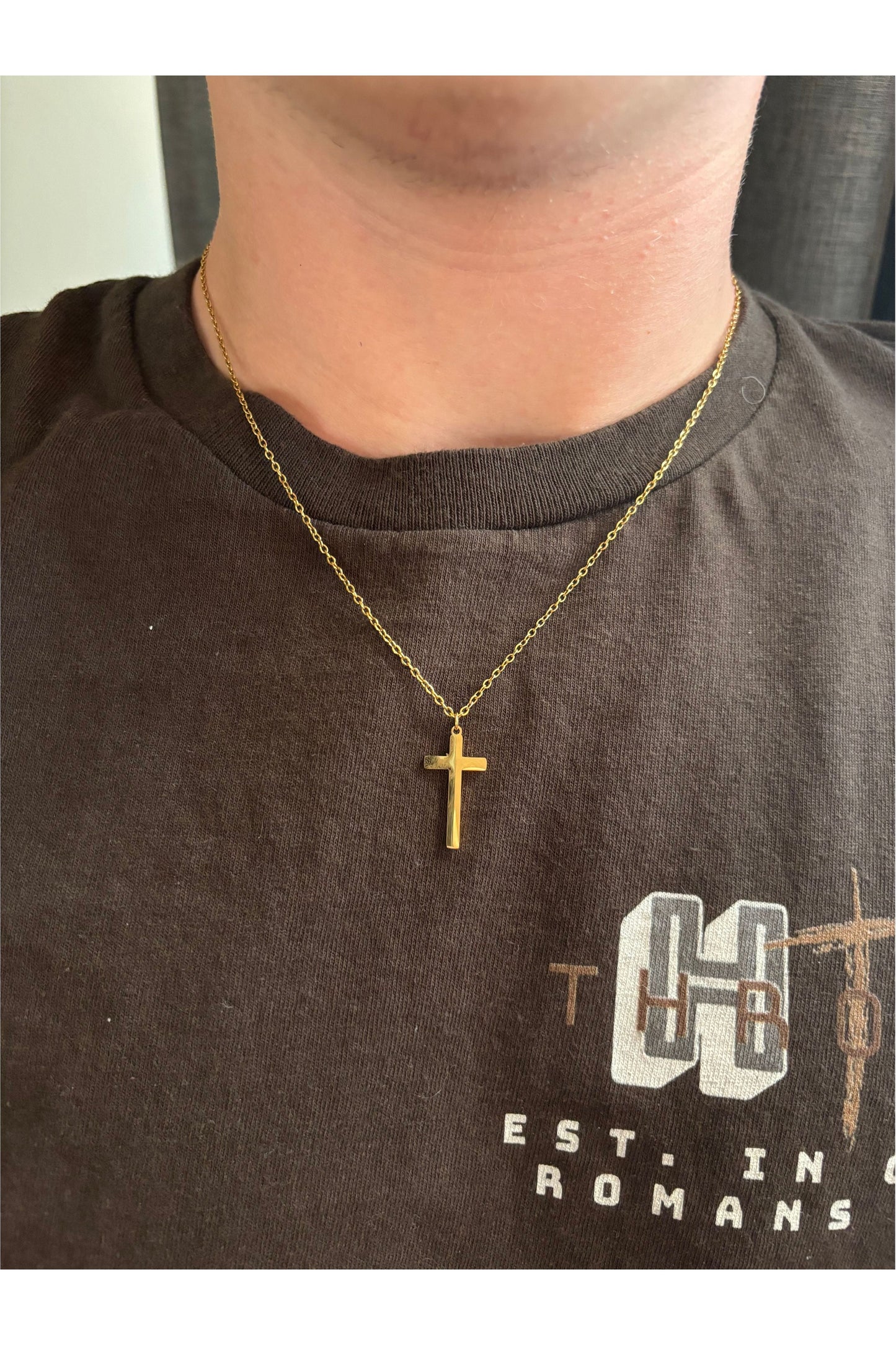 Classic Gold Cross Chain Necklace