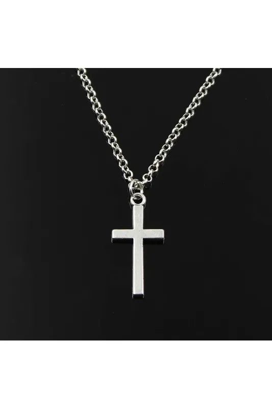 Classic Silver Cross Chain Necklace