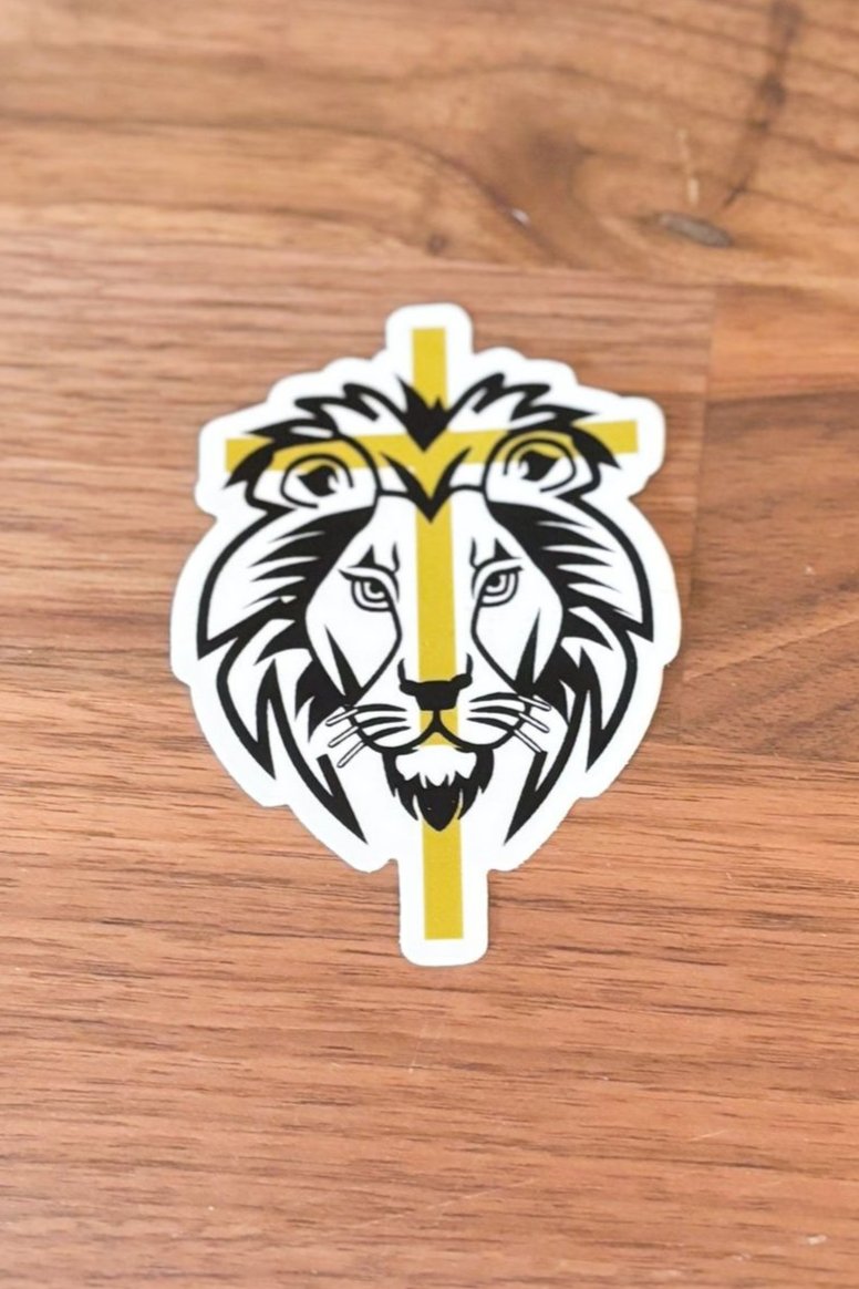 Lion-Cross Sticker