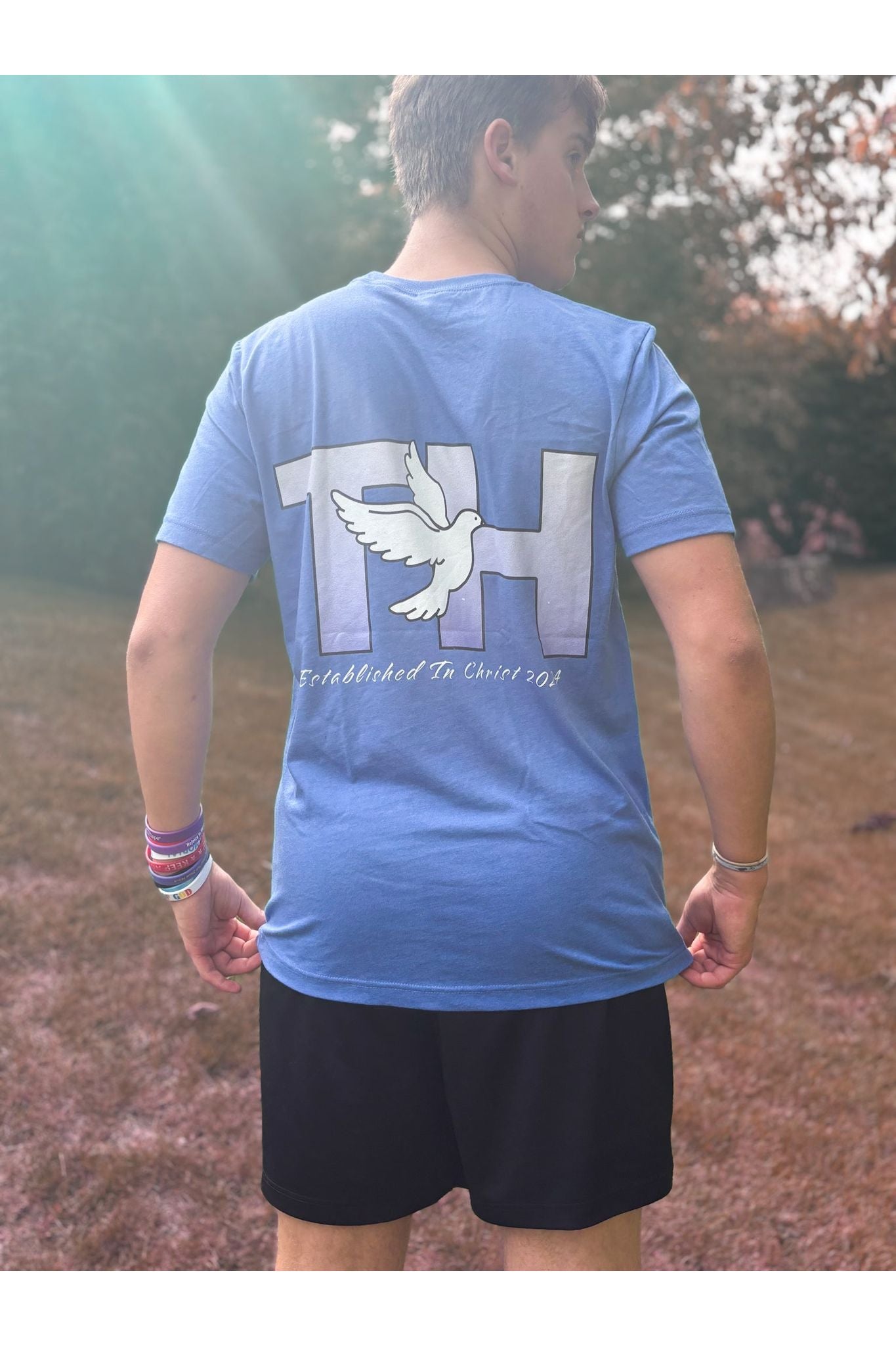 Through Him Dove Unisex T-Shirt (Blue)