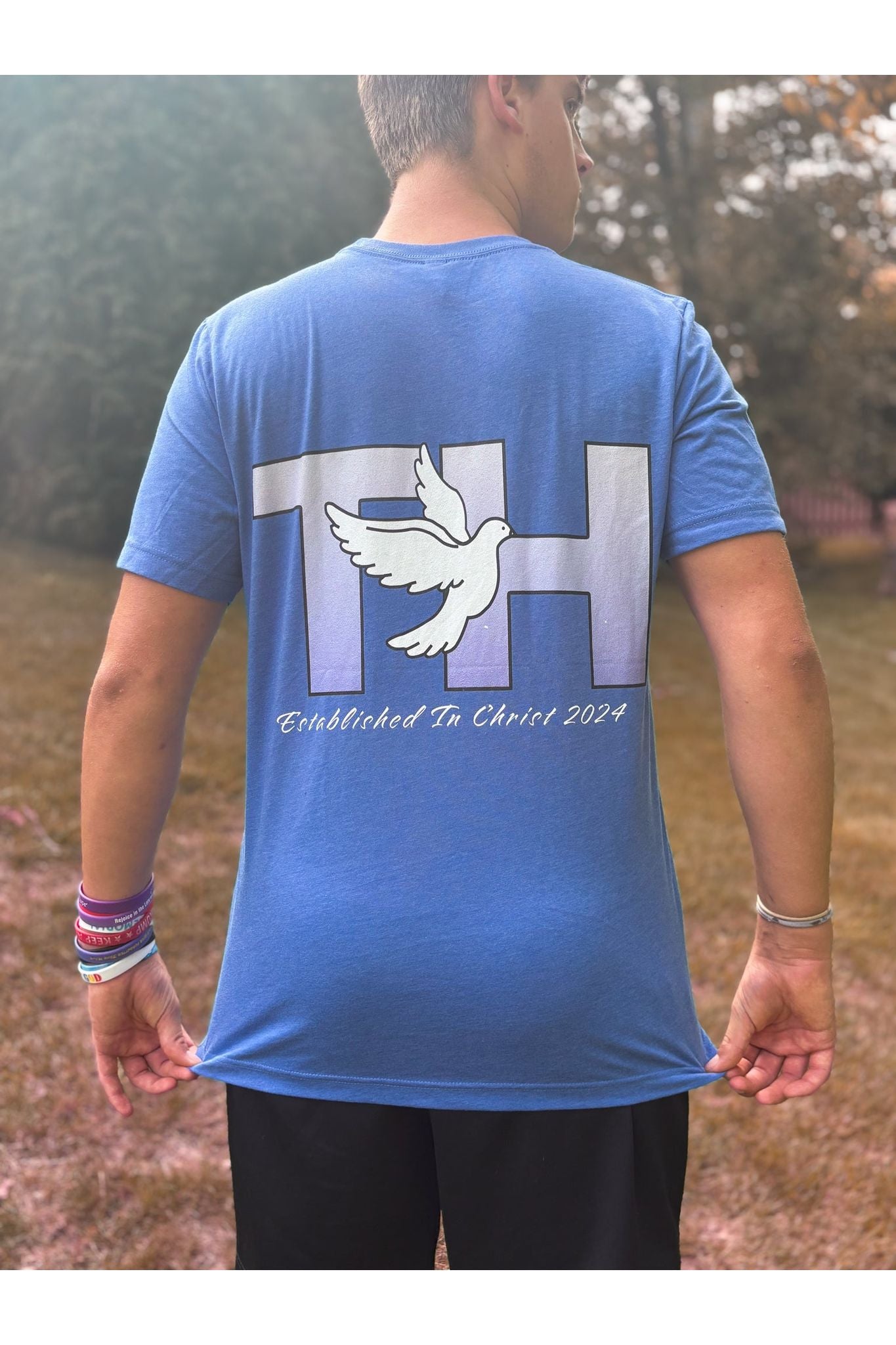 Through Him Dove Unisex T-Shirt (Blue)