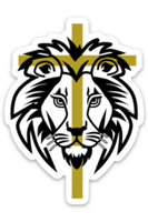 Lion-Cross Sticker