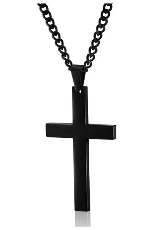 Classic Black Cross Chain Necklace